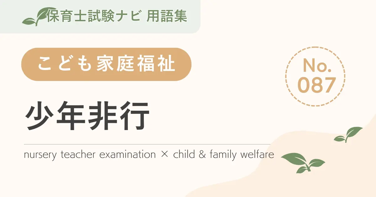 保育士試験対策用語集：子ども家庭福祉-少年非行