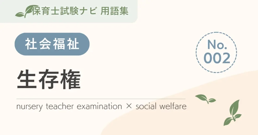 保育士試験対策用語集：社会福祉-生存権