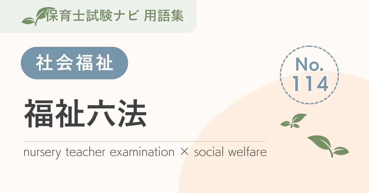 保育士試験対策用語集:福祉六法