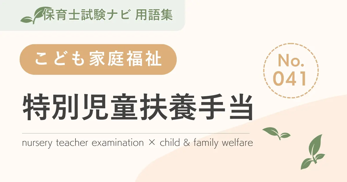 保育士試験対策用語集:特別児童扶養手当