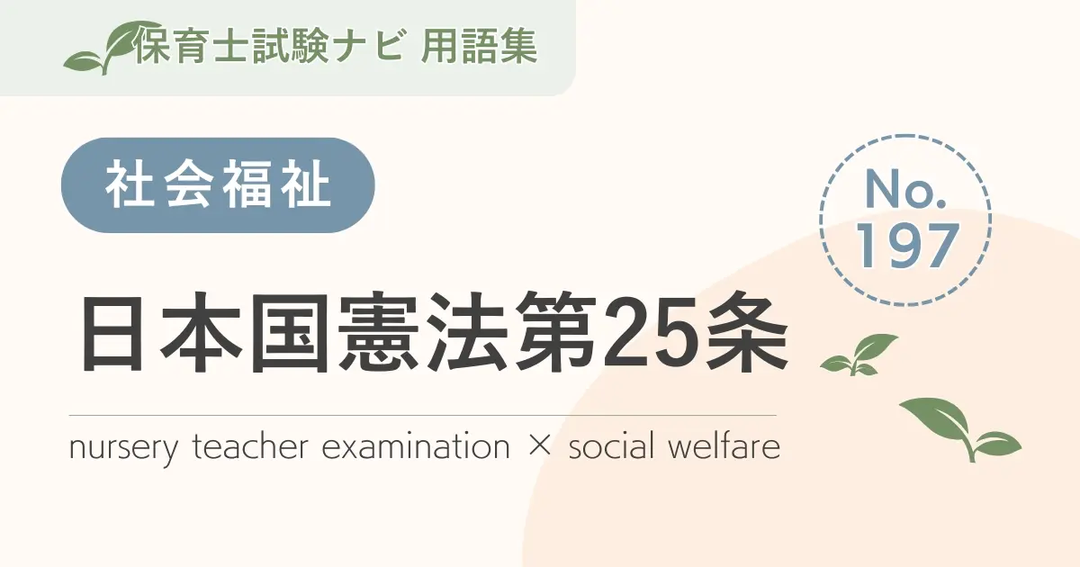保育士試験対策用語集:日本国憲法第25条